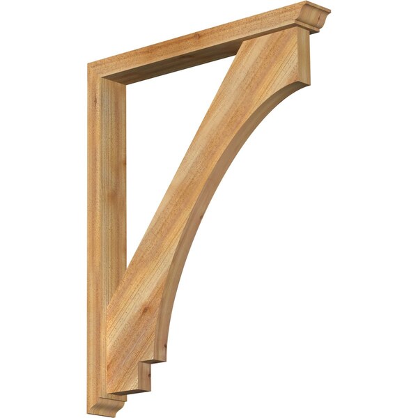 Ekena Millwork Imperial Traditional Rough Sawn Bracket w/ Offset Brace, Western Red Cedar, 4"W x 30"D x 38"H BKT0402X30X38IMP01RWR - main